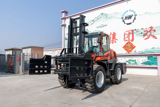 Safe Hydraulic Brakes All Terrain Forklift With Joystick Controls